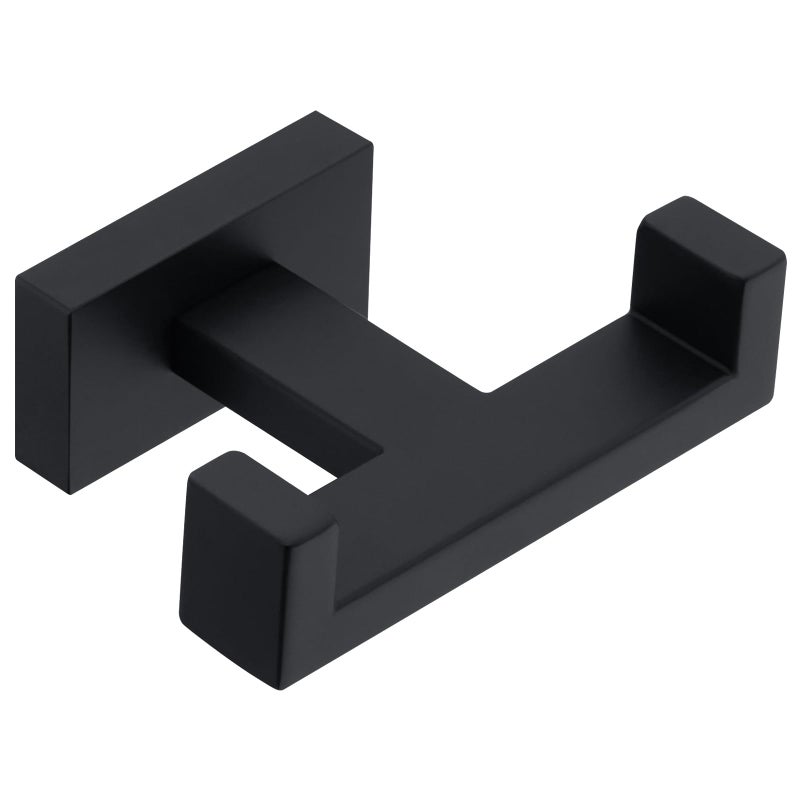 Suyar Double Towel Hook, SUS 304 Stainless Steel Coat Robe Hook for Bathroom, Hand Towel Holder, Matte Black - Image 1